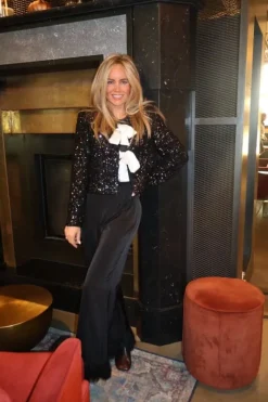 New Valentin Studio Darling Bow jacket (sequins) black w/white