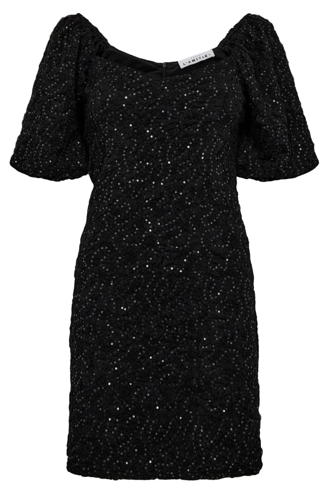Discount Haute L'Amitié Dazzy Crease Sequin Dress HL10400 Black