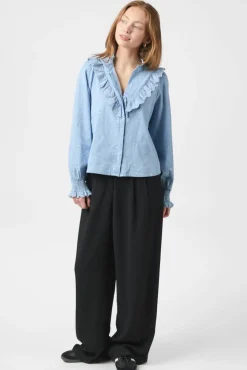 Sale Neo Noir Degas Denim Blouse 166229 145