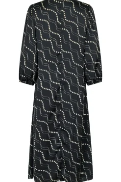 New Neo Noir Delfina Flower Stripe Dress Black