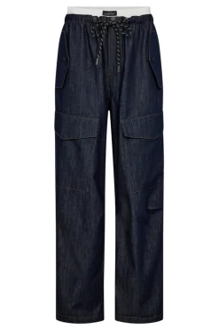 Hot Haute L'Amitié Denim Cargo Pull On Trouser HL10317 Dark Denim