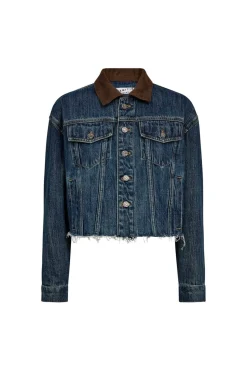 Outlet Haute L'Amitié Denize Crop Denim Jacket HL10440 Denim blue