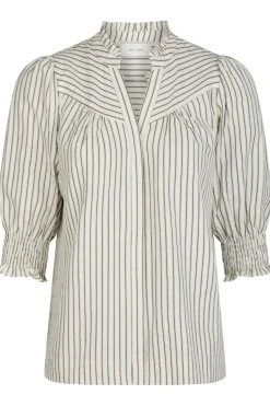 Hot Neo Noir Diana Crepe Stripe Blouse 165203 210