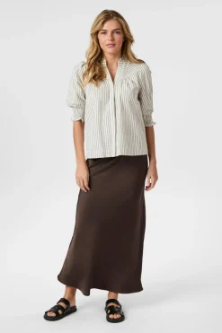 Hot Neo Noir Diana Crepe Stripe Blouse 165203 210