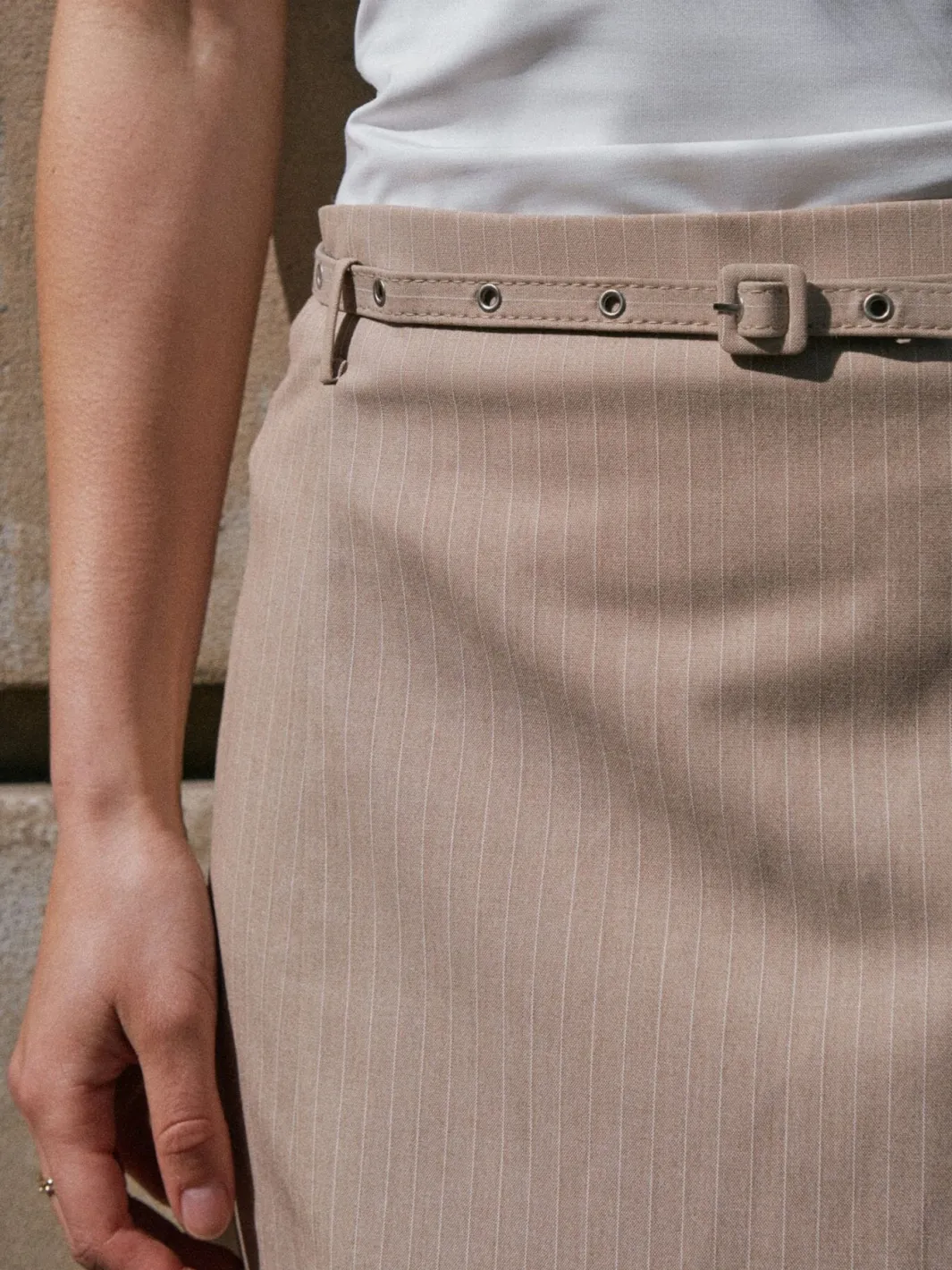 Discount Neo Noir Donte Melange Pinstripe Skirt 164593 119