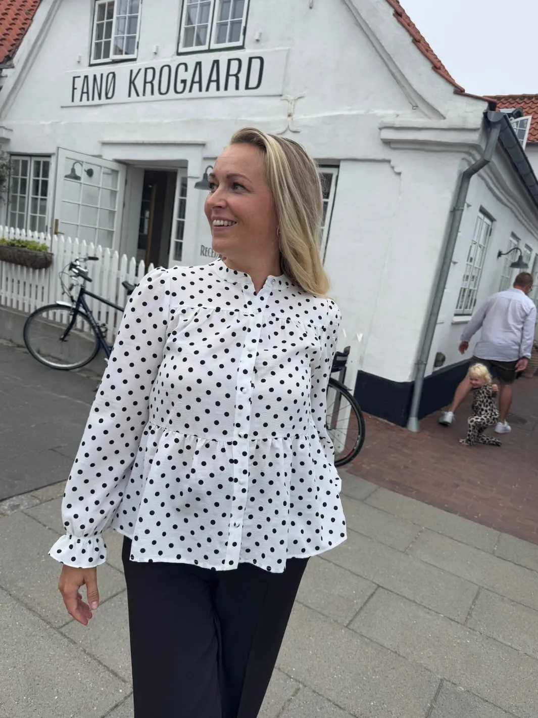 Best Dear Molly Dot Blouse 127510B White W.black Dots