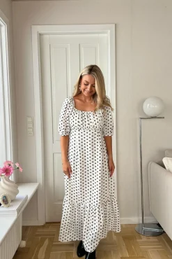 Online Dear Molly Dot Dress 129650B White W.black Dots