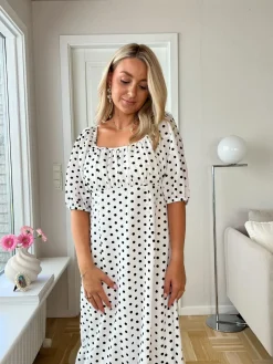 Online Dear Molly Dot Dress 129650B White W.black Dots
