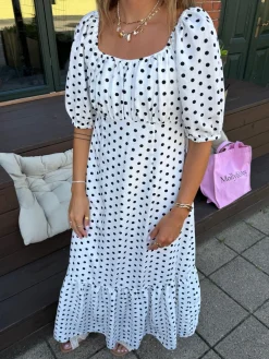 Online Dear Molly Dot Dress 129650B White W.black Dots