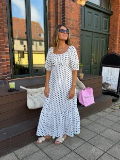 Online Dear Molly Dot Dress 129650B White W.black Dots