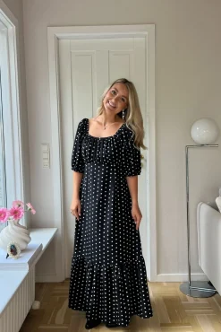 New Dear Molly Dot Dress 129650B Black W.white Dots