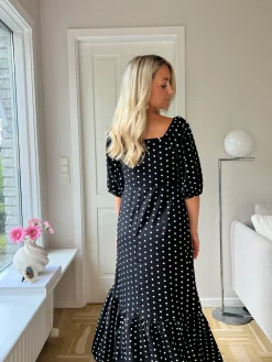 New Dear Molly Dot Dress 129650B Black W.white Dots