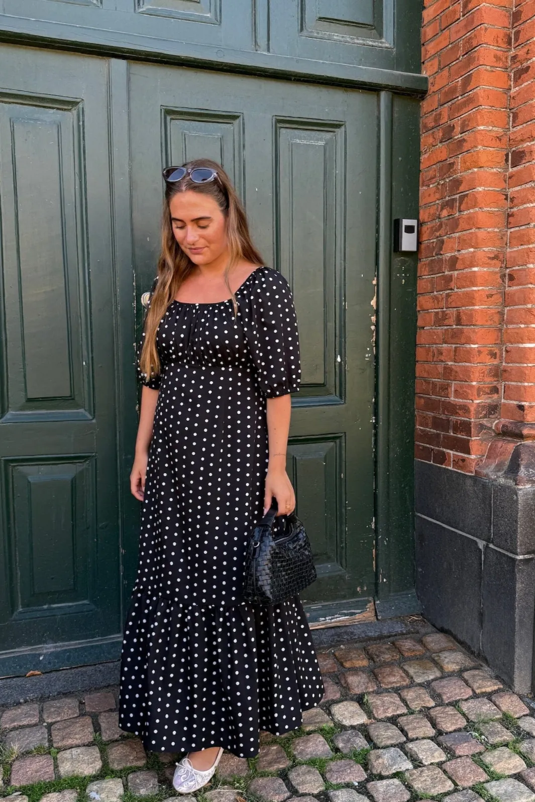 New Dear Molly Dot Dress 129650B Black W.white Dots