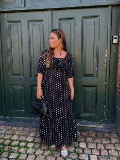 New Dear Molly Dot Dress 129650B Black W.white Dots