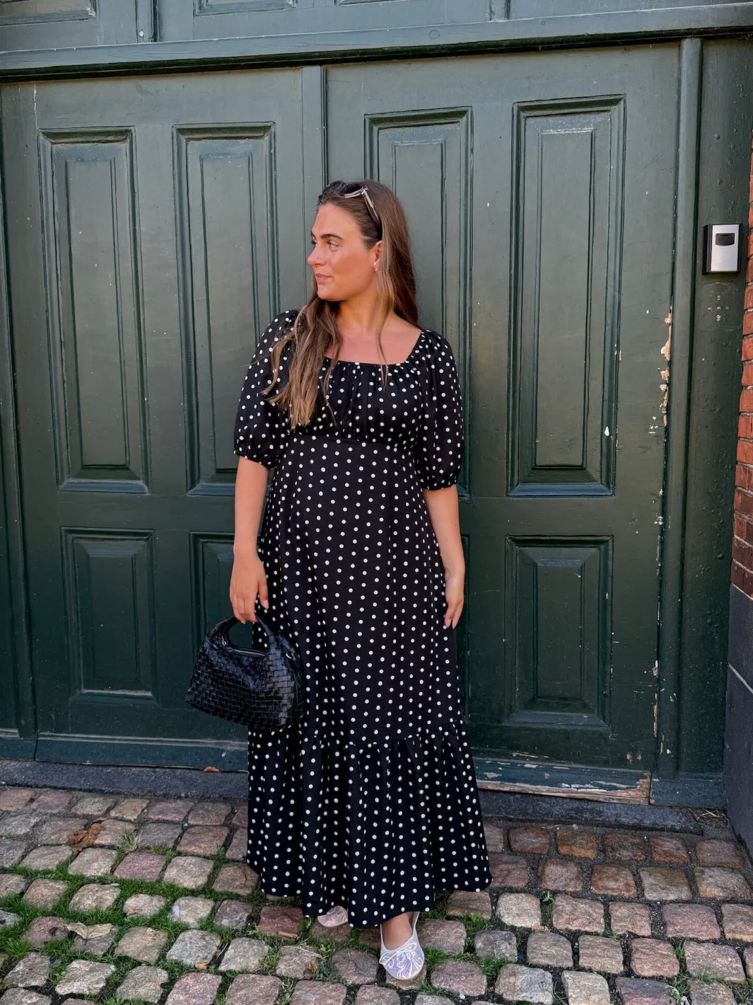 New Dear Molly Dot Dress 129650B Black W.white Dots