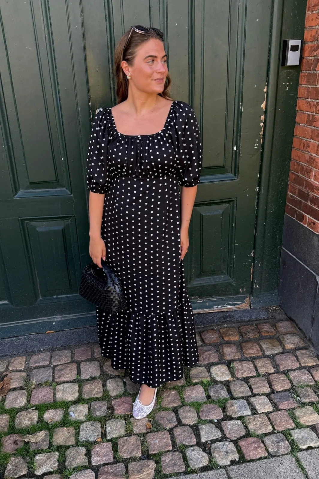 New Dear Molly Dot Dress 129650B Black W.white Dots