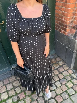 New Dear Molly Dot Dress 129650B Black W.white Dots