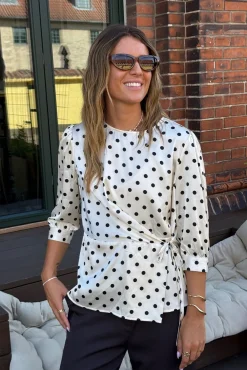 Outlet Dear Molly Dot Top 155563C White W.black Dots