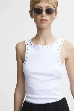 Clearance Gestuz DrewGZ eyelet tank top Bright White