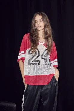 New Haute L'Amitié Drift Combo Number Tee HL10478 Red