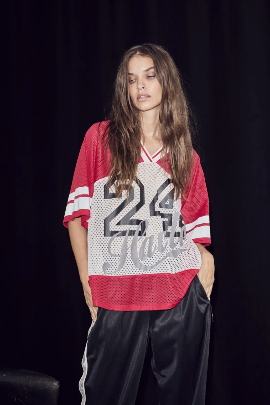New Haute L'Amitié Drift Combo Number Tee HL10478 Red