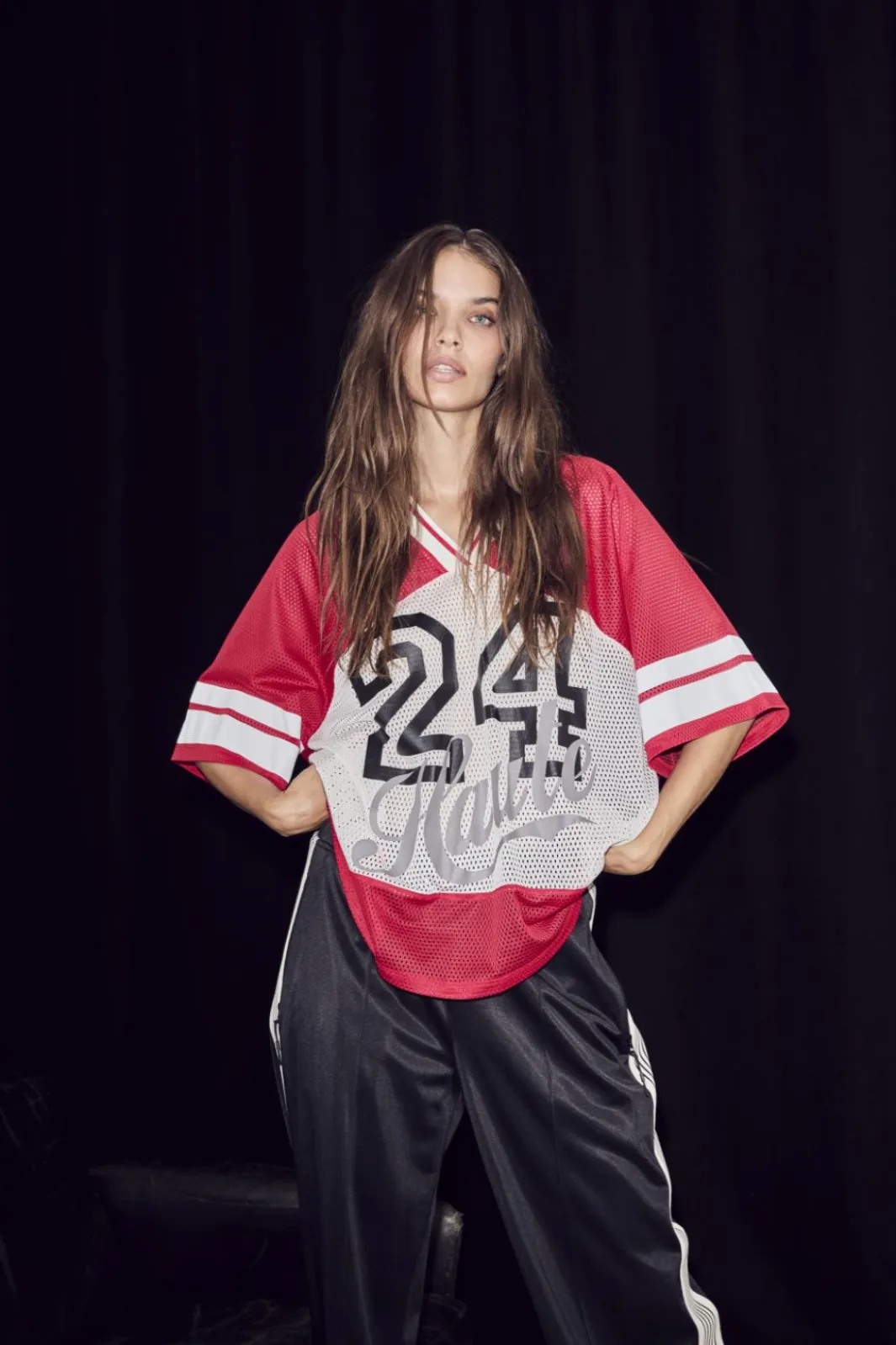 New Haute L'Amitié Drift Combo Number Tee HL10478 Red