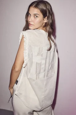 New Haute L'Amitié Drift Frill Sports Top HL10106 Pearl