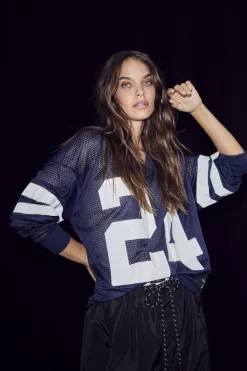 Clearance Haute L'Amitié Drift Number Ls Tee HL10287 Navy
