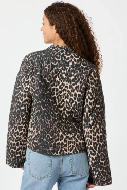 Neo Noir Dubbie Leo Quilt Jacket Leopard