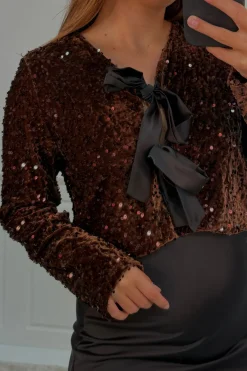 New A-bee Edda Blouse Dark Maroon