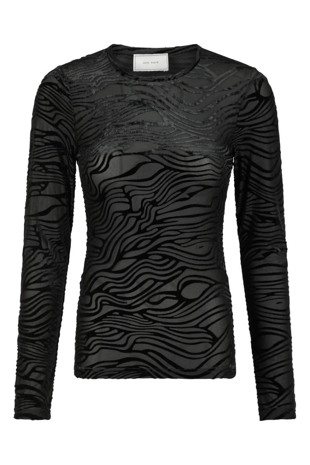 Outlet Neo Noir Ella Zebra Burnout Blouse Black