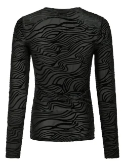 Outlet Neo Noir Ella Zebra Burnout Blouse Black