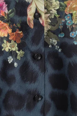 Sale Karmamia Elle Shirt Navy Flower Leopard