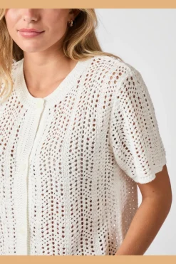 New Neo Noir Ellen Crochet Knit Cardigan 161641 120