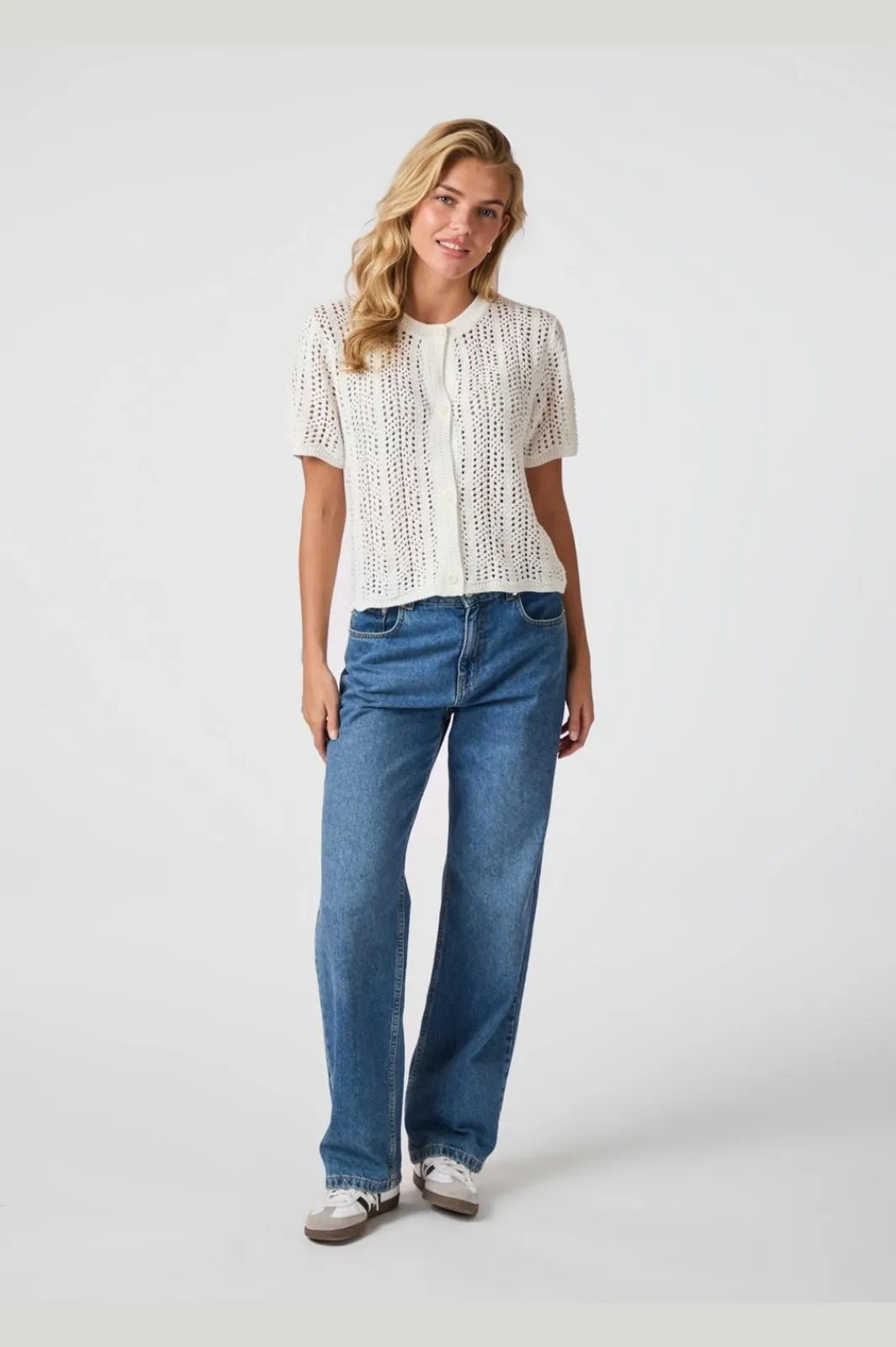 New Neo Noir Ellen Crochet Knit Cardigan 161641 120