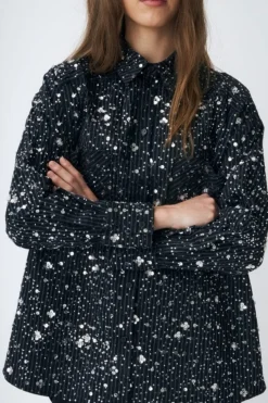 Discount Cras Ellie Shirt C558 9995 Black Pinstripe