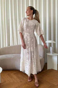 Online BYIC Ellinoric Lace Long Dress vw Vintage White