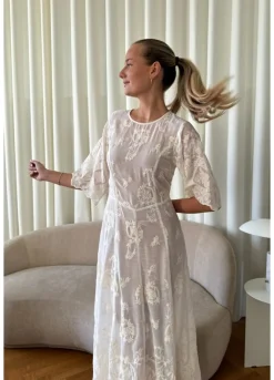Online BYIC Ellinoric Lace Long Dress vw Vintage White