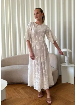 Online BYIC Ellinoric Lace Long Dress vw Vintage White