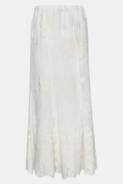 New BYIC Ellinoric Lace Maxi Skirt vw Vintage White