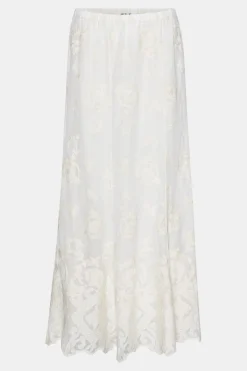 New BYIC Ellinoric Lace Maxi Skirt vw Vintage White