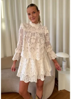 Hot BYIC Ellinoric Lace Mini Skirt vw Vintage White
