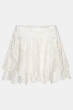 Hot BYIC Ellinoric Lace Mini Skirt vw Vintage White