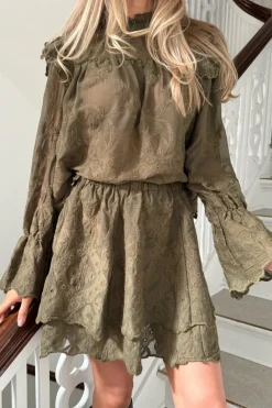 Discount BYIC Ellinoric Lace Mini Skirt 2576 Vintage Olive