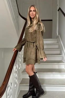 Discount BYIC Ellinoric Lace Mini Skirt 2576 Vintage Olive