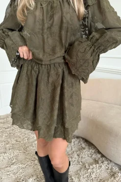 Discount BYIC Ellinoric Lace Mini Skirt 2576 Vintage Olive
