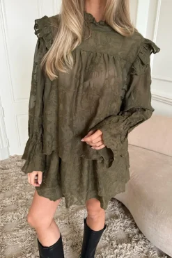 Discount BYIC Ellinoric Lace Mini Skirt 2576 Vintage Olive
