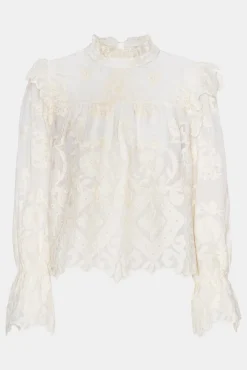Clearance BYIC Ellinoric Lace Shirt vw Vintage White