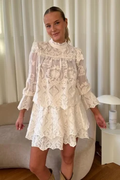 Clearance BYIC Ellinoric Lace Shirt vw Vintage White