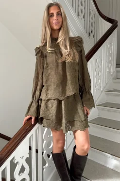 Clearance BYIC Ellinoric Lace Shirt 2550 Vintage Olive